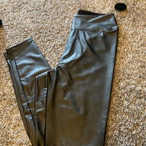 Aerie Luxe Black Faux Leather Leggings